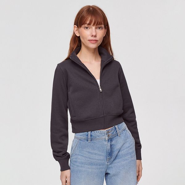 House House - Gornji dio trenirke s patentnim zatvaračem i uspravnim ovratnikom - Siva