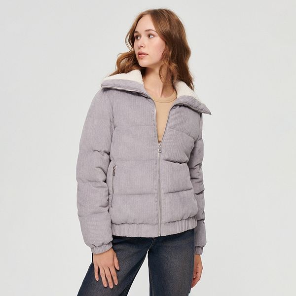 House House - Jakna od rebrastog baršuna - Svijetlo siva