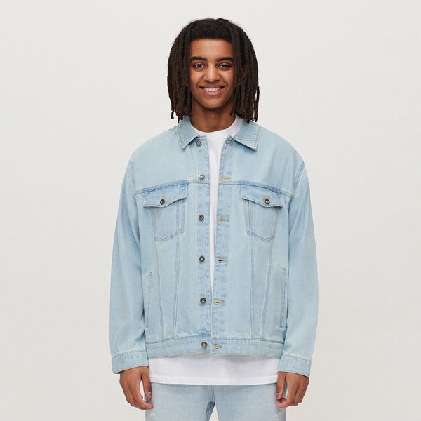 House House - Jakna od trapera isprana izgleda - Plava