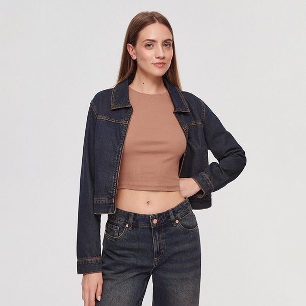 House House - Jakna od trapera isprana izgleda - Tamnoplava