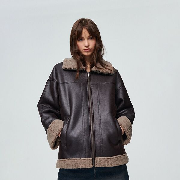 House House - Jakna od umjetne kože - Smeđa