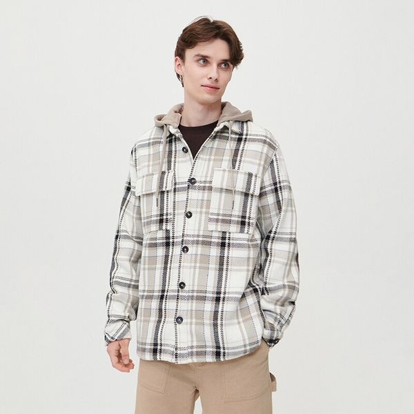 House House - Karirana košulja-jakna - Bijela