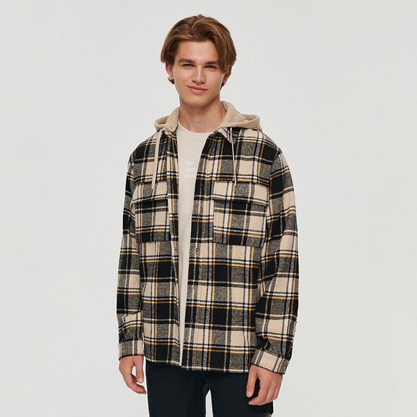 House House - Karirana košulja-jakna - Slonovača