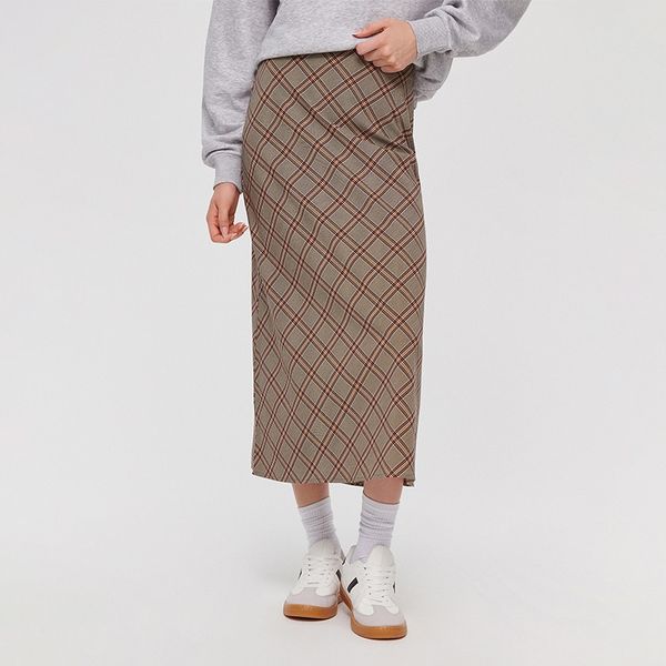 House House - Karirana midi suknja - Šarena