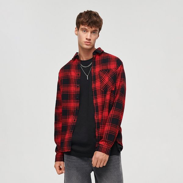 House House - Karirana pamučna košulja - Crvena