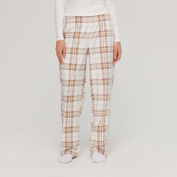 House House - Karirane hlače - Slonovača