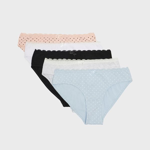 House House - Komplet od 5 pari gaćica s čipkom - Šarena