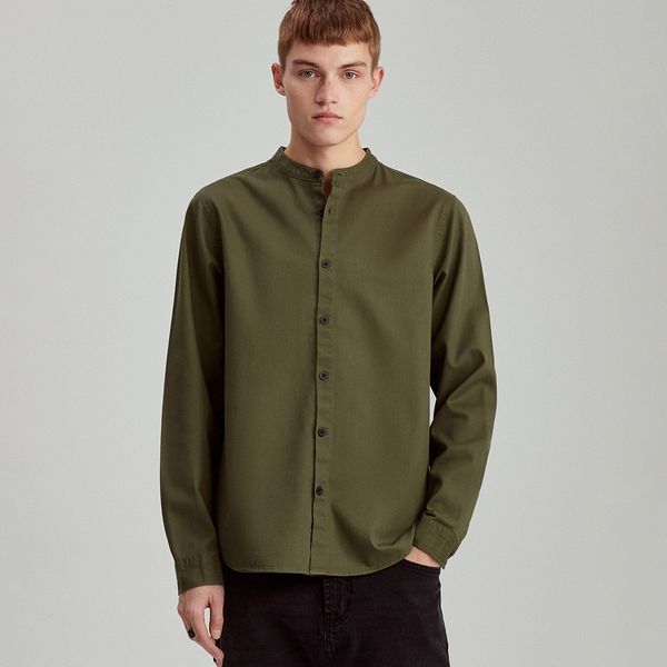 House House - Košulja s podignutim ovratnikom - Boja zemlje