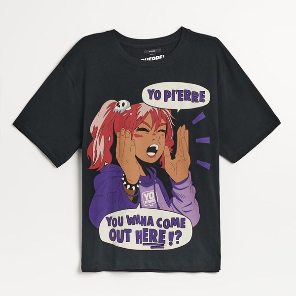 House House - Majica kratkih rukava s printom - Crna