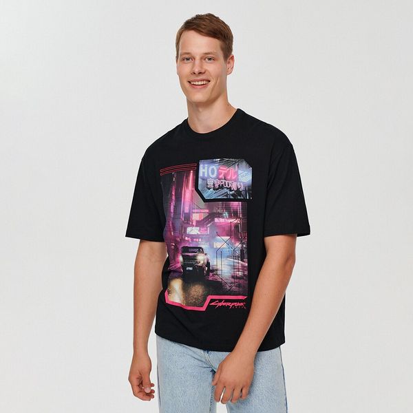 House House - Majica kratkih rukava s printom Cyberpunk - Crna