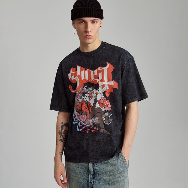 House House - Majica kratkih rukava s printom Ghost - Crna