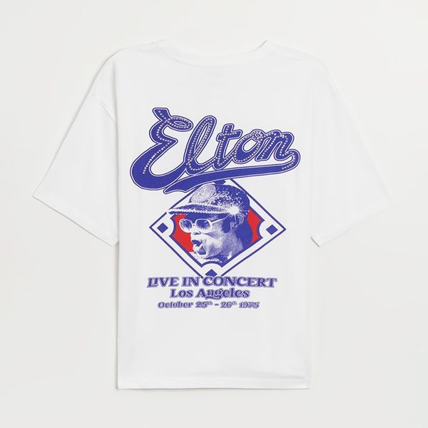 House House - Majica kratkih rukava s printom na leđima Elton John - Bijela