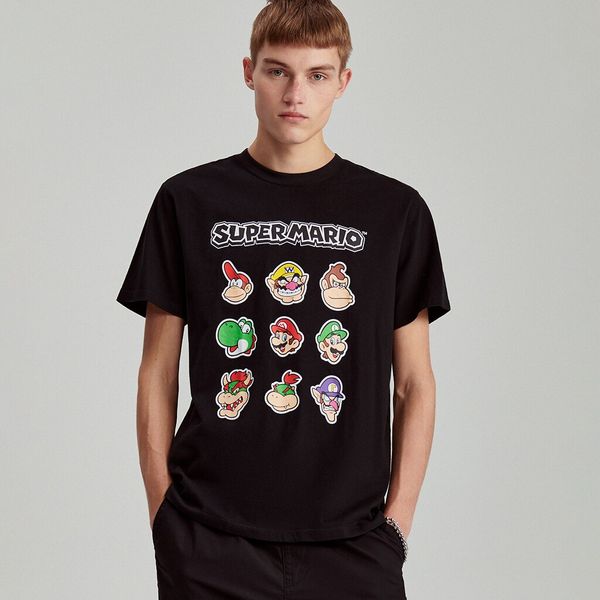 House House - Majica kratkih rukava s printom Super Mario - Crna