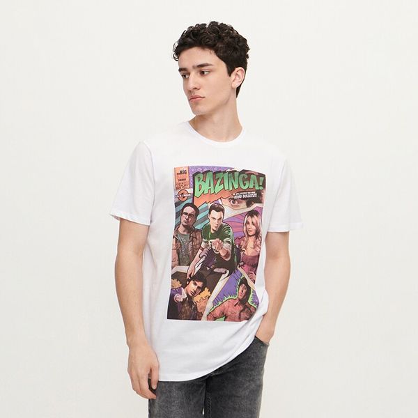 House House - Majica kratkih rukava s printom The Big Bang Theory - Bijela