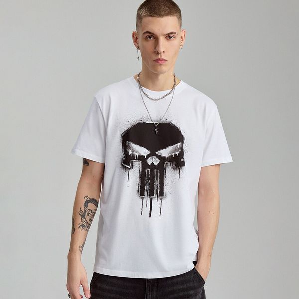 House House - Majica kratkih rukava s printom The Punisher - Bijela