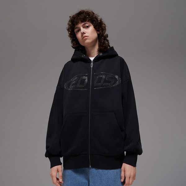 House House - Majica s kapuljačom i patentnim zatvaračem 2005 - Crna