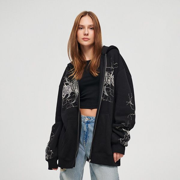 House House - Majica s kapuljačom i patentnim zatvaračem - Crna