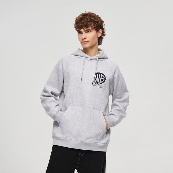 House House - Majica s kapuljačom i vezom Warner Bros - Siva