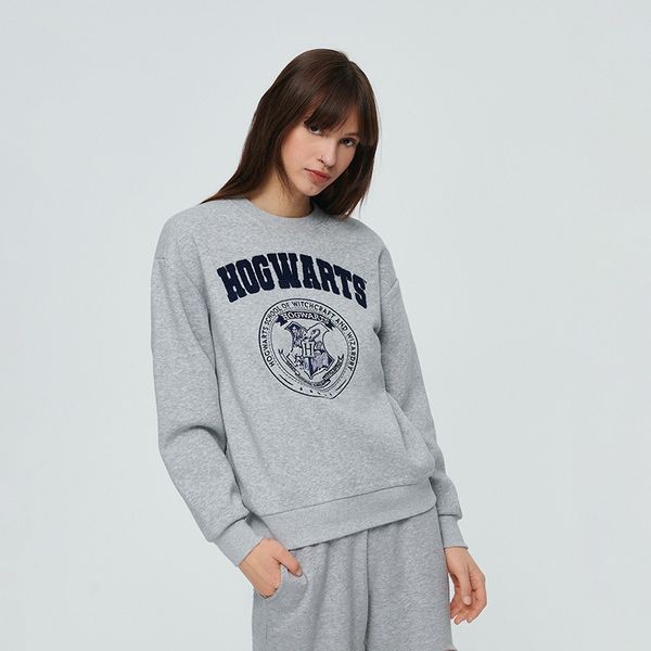 House House - Majica s vezom Hogwarts - Svijetlo siva