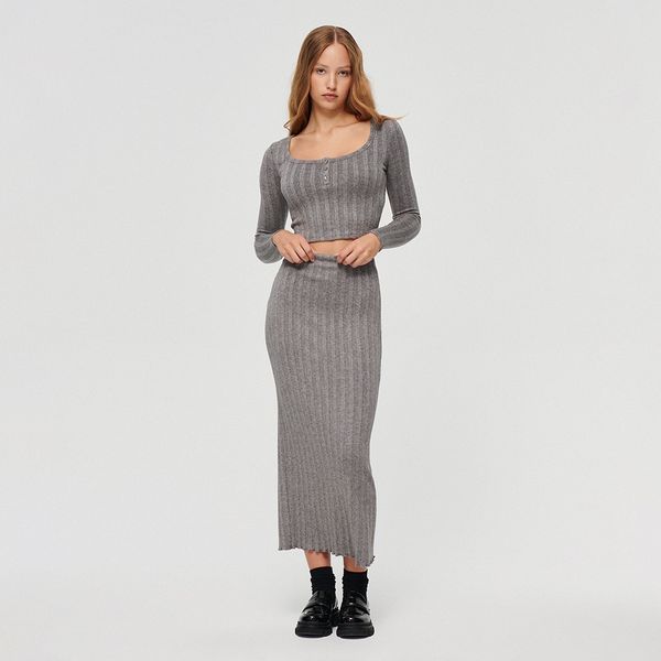 House House - Midi suknja - Svijetlo siva