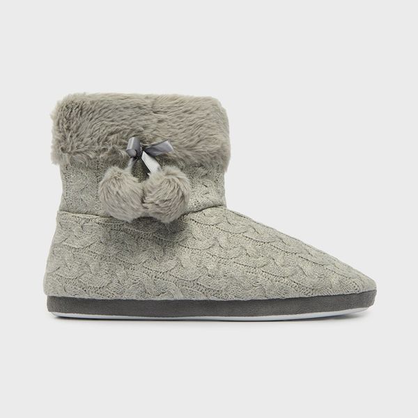 House House - Papuče od umjetnog krzna - Svijetlo siva