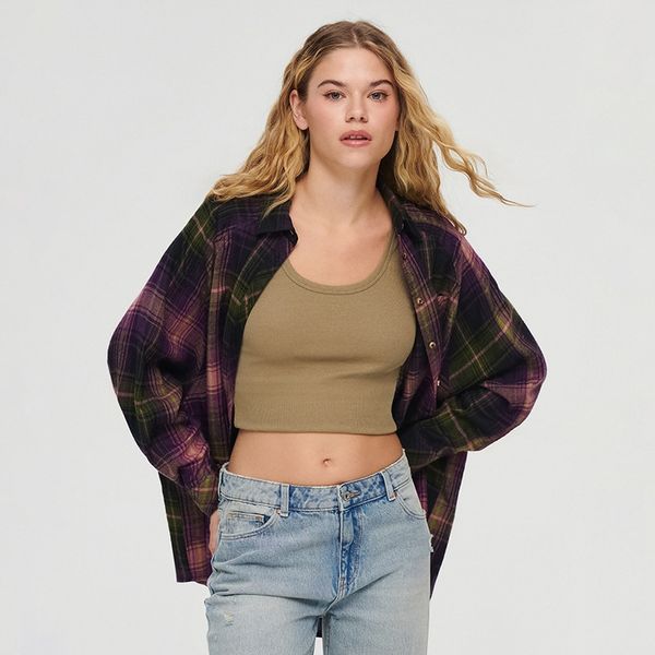 House House - Predimenzionirana karirana košulja - Šarena