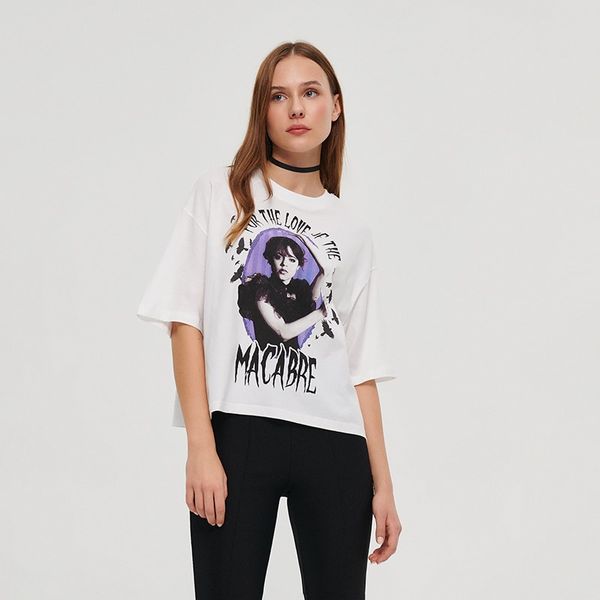 House House - Predimenzionirana majica kratkih rukava Wednesday - Bijela