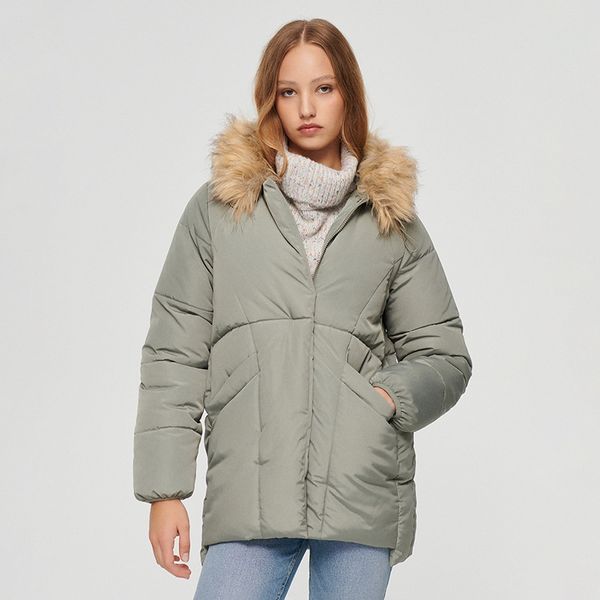 House House - Prošivena jakna s kapuljačom - Zelena