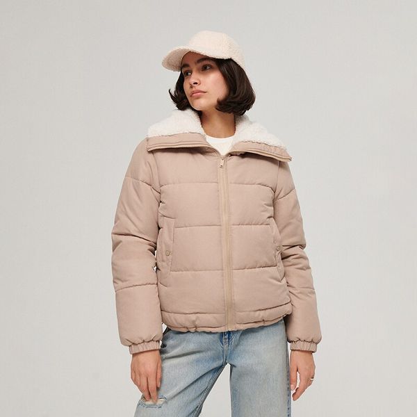 House House - Prošivena jakna s uspravnim ovratnikom - Bež