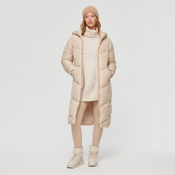 House House - Prošiveni kaput s kapuljačom - Slonovača