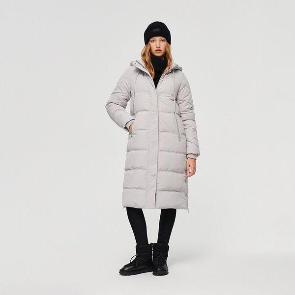 House House - Prošiveni kaput s kapuljačom - Svijetlo siva