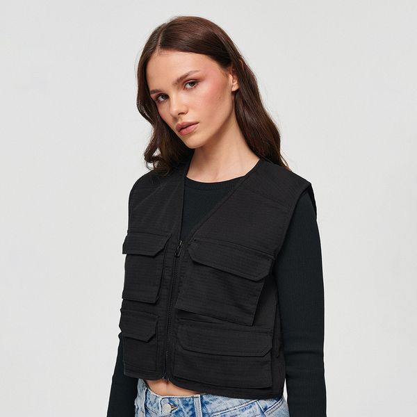 House House - Prsluk na kopčanje patentnim zatvaračem - Crna