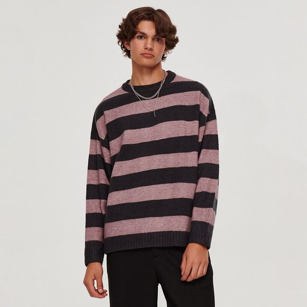 House House - Prugasti džemper - Siva