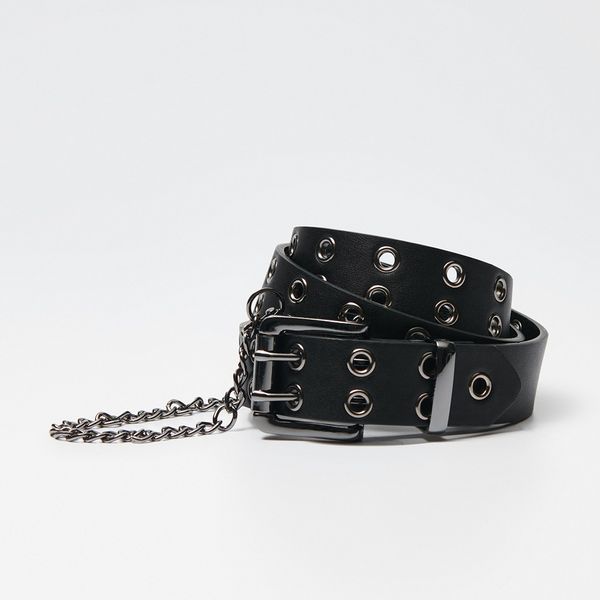 House House - Remen s metalnim ušicama - Crna