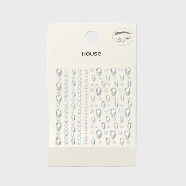 House House - Samoljepljive naljepnice za lice s kristalima - Šarena