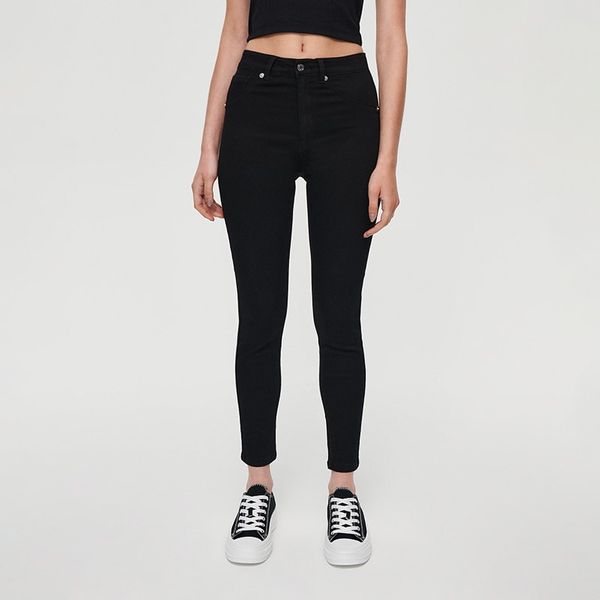 House House - Skinny traperice srednje visokog struka - Crna