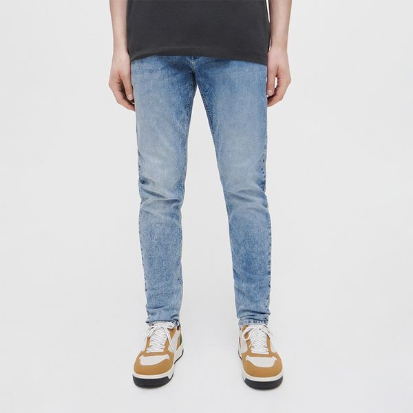 House House - Slim traperice srednje visokog struka - Plava