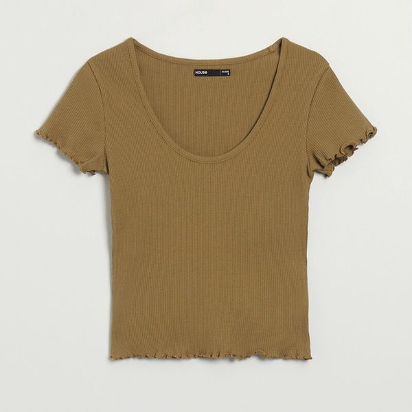 House House - Strukirana majica kratkih rukava - Zelena