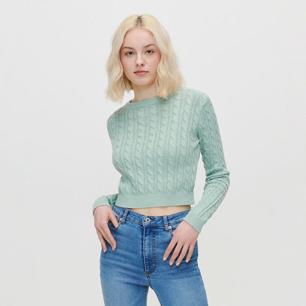 House House - Strukirani džemper - Tirkizna