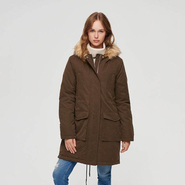 House House - Termoizolirana parka s kapuljačom - Boja zemlje