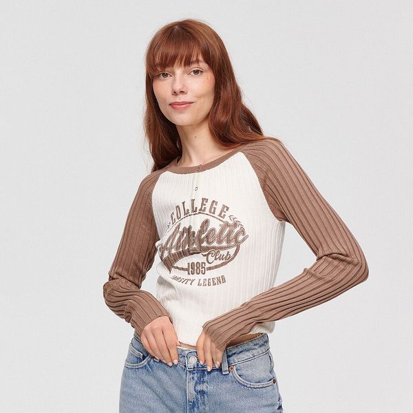 House House - Top dugih rukava - Smeđa