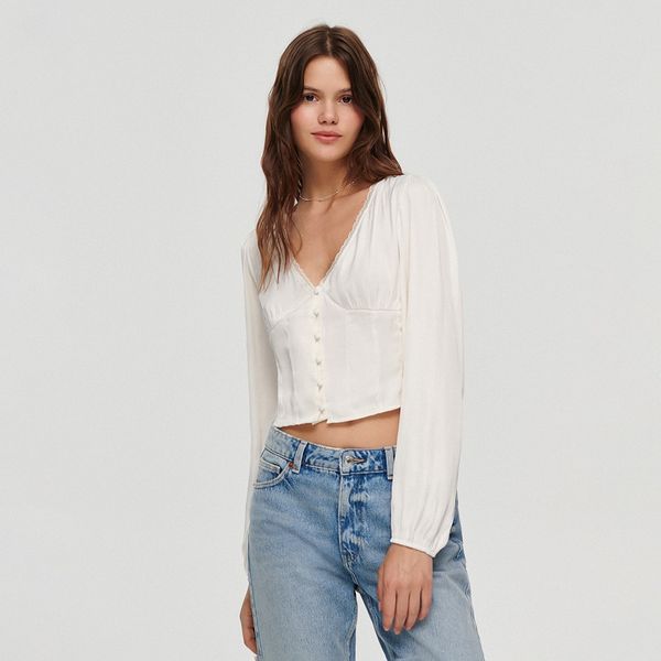 House House - Top u stilu korzeta - Bijela