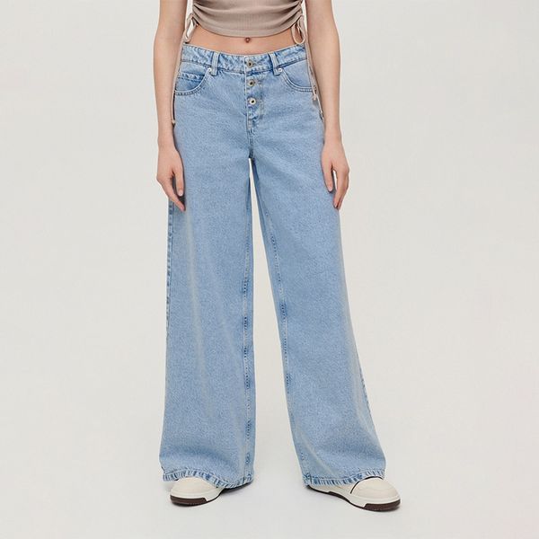 House House - Traperice sa širokim nogavicama - Plava