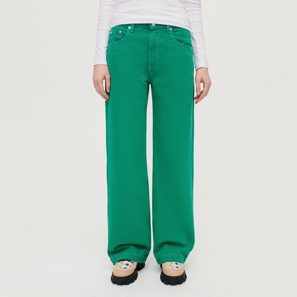 House House - Traperice sa širokim nogavicama - Zelena