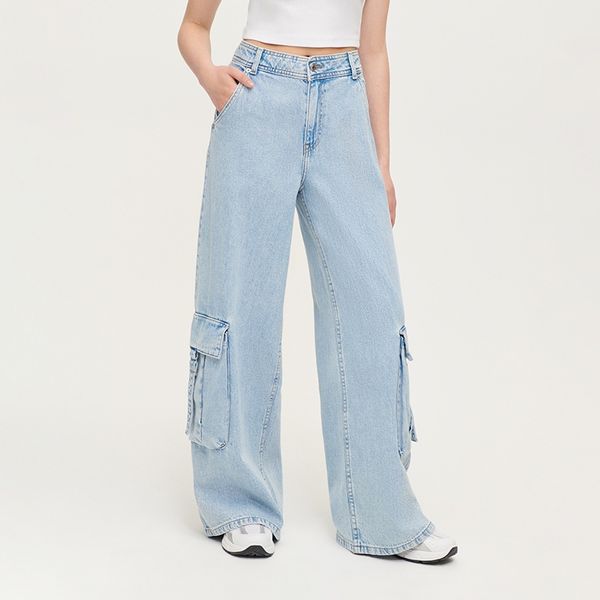 House House - Traperice wide leg s cargo džepovima - Plava