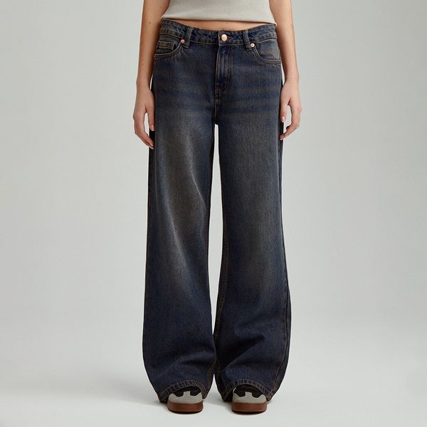 House House - Traperice wide leg s niskim strukom - Plava