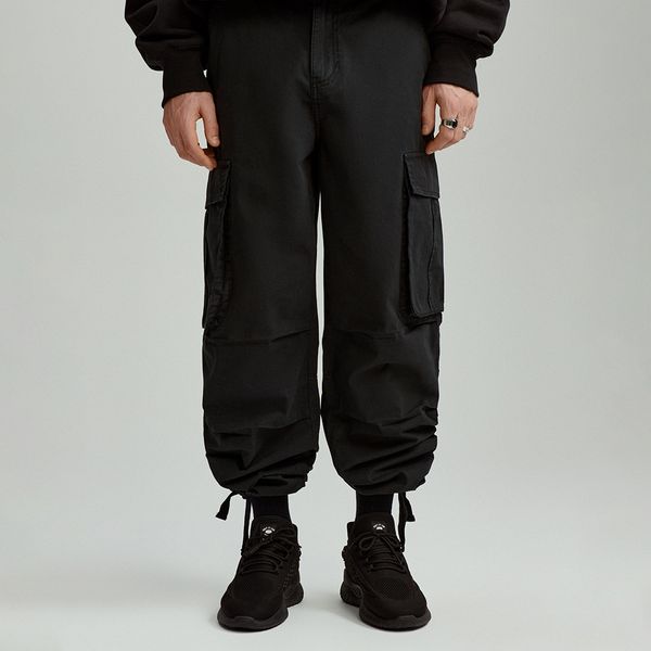 House House - Wide leg hlače s cargo džepovima - Crna