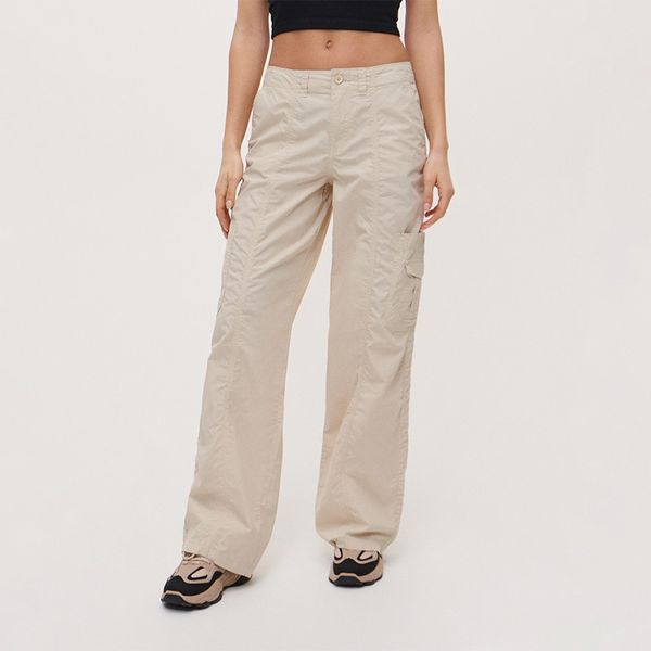 House House - Wide leg hlače s cargo džepovima - Slonovača