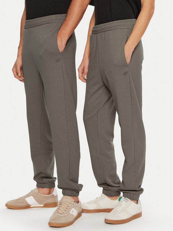 4F 4F Donji dio trenerke Unisex 4FWAW24TTROU0826 Smeđa Loose Fit