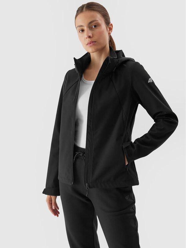 4F 4F Softshell jakna 4FAW23TSOFF152 Crna Slim Fit